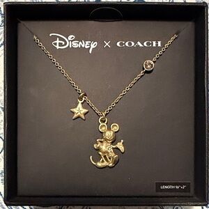 Coach Gold Disney Mickey Necklace